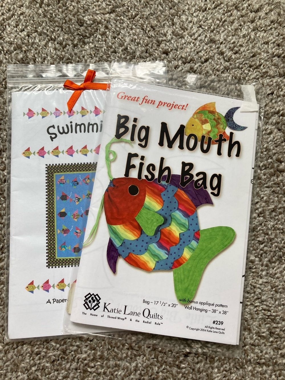 Lot of 2 NIP Fish themed quilting crafting patterns Lisa Boyer Katie Lane y2k